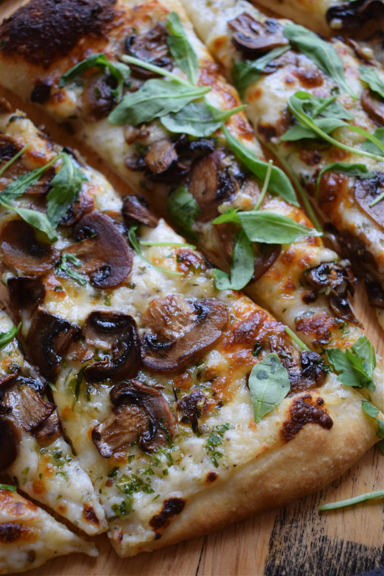 Mushroom Alfredo Pizza - Julia's Cuisine