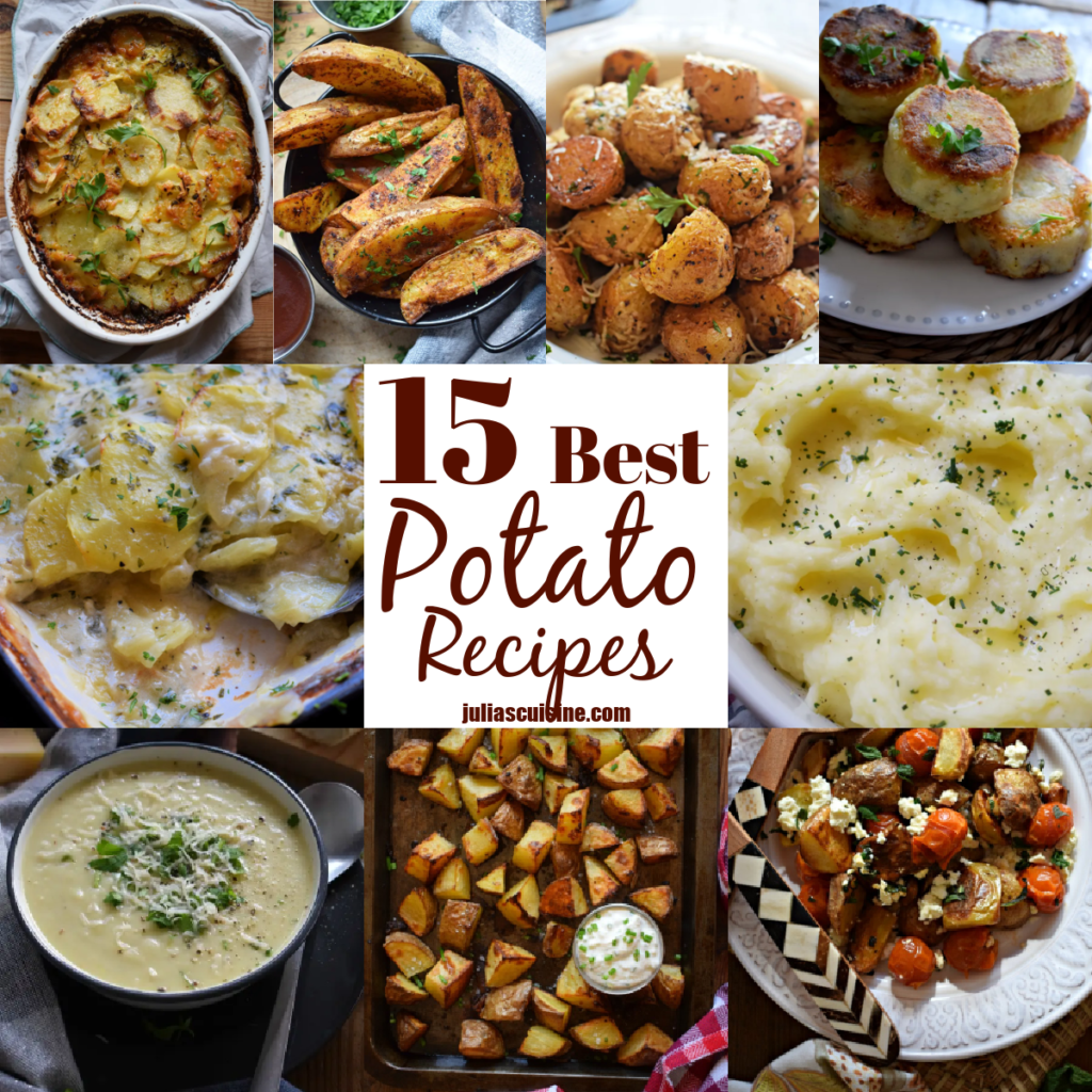 Collage of 15 best potato recipes.