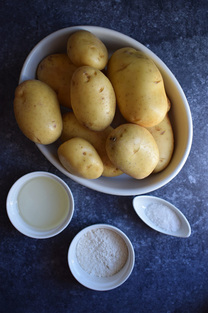 Ingredients to make roasted potatoes.