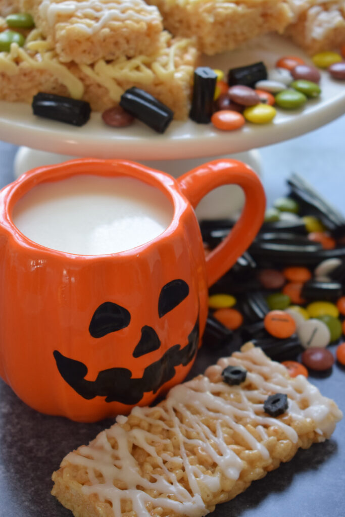 Halloween cookies with a Halloween mug.