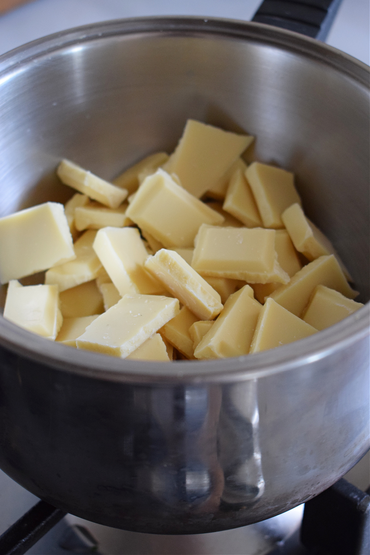 White chocolate in a double boiler.
