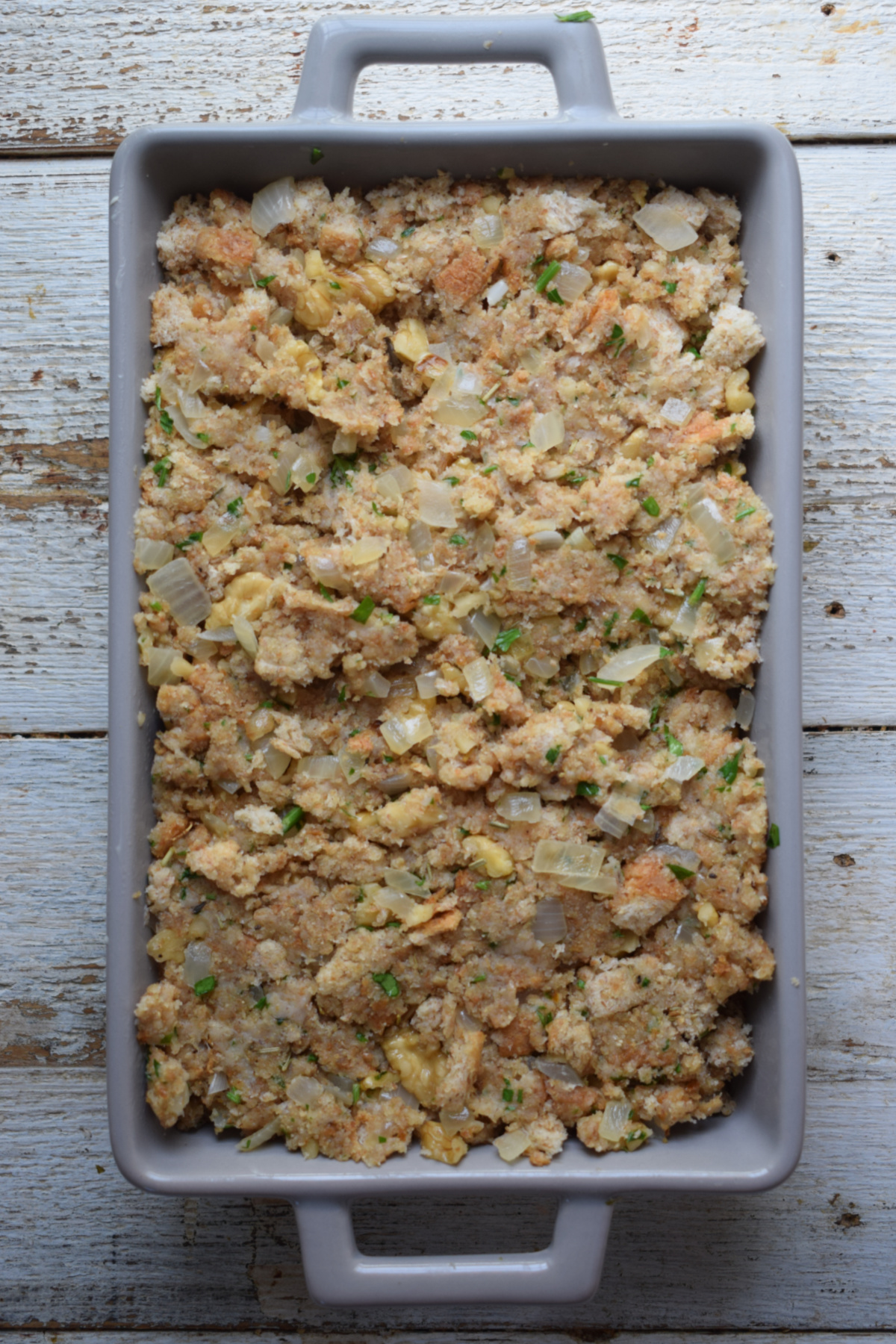 Make Ahead Herb And Walnut Stuffing - Julia's Cuisine