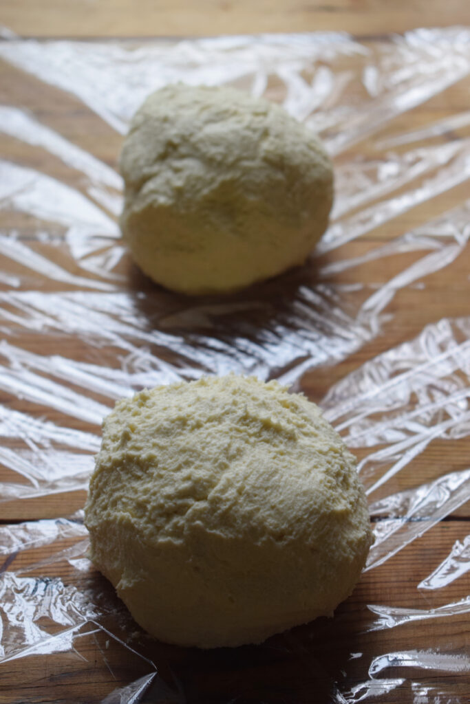 Cookie dough shaped into balls.