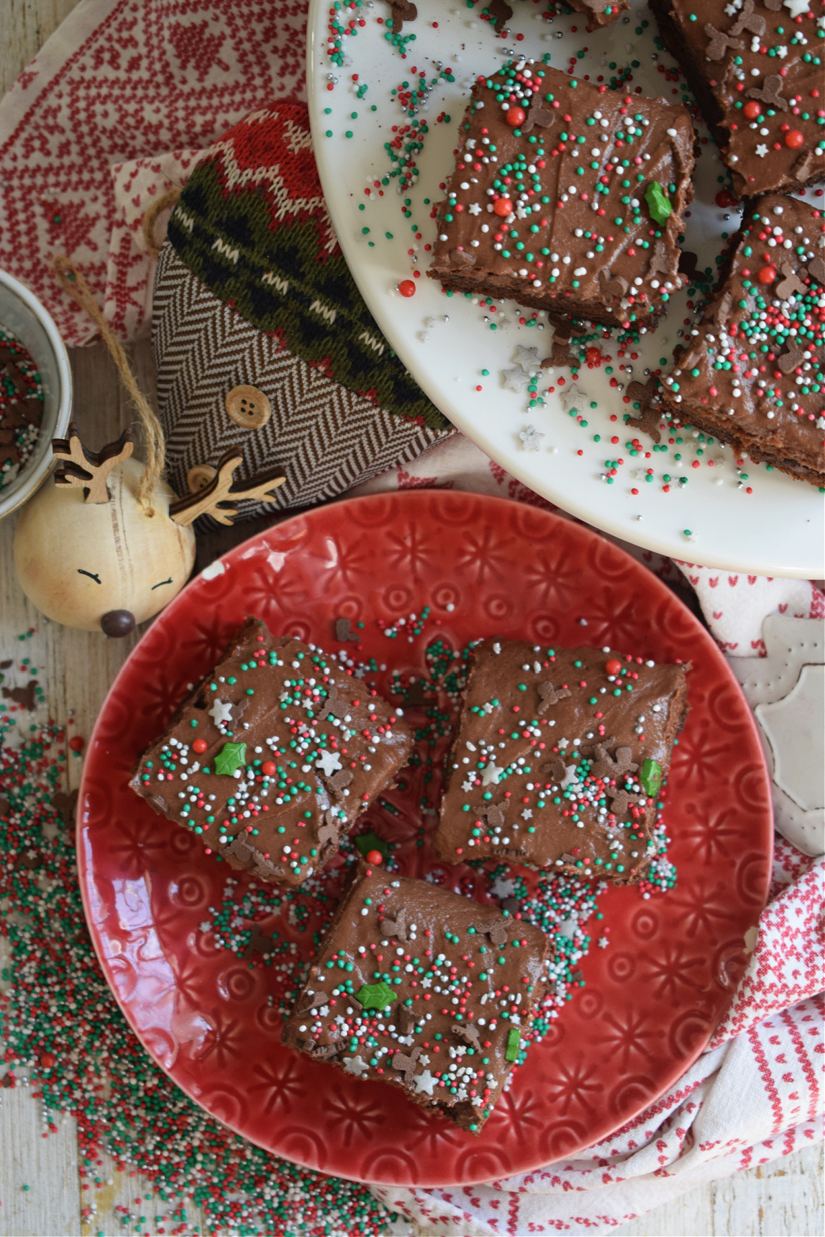 Chocolate Frosted Christmas Brownies Julia's Cuisine