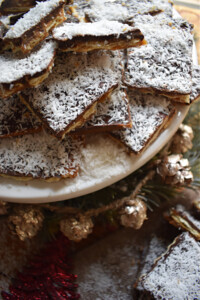 Christmas Candy crack on a Christmas tray.