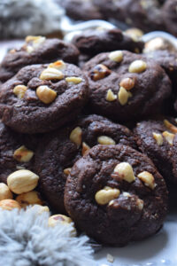 Close up of cookies on a plate.