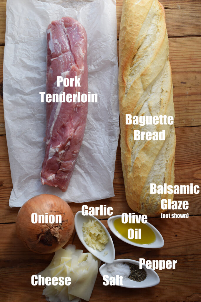 Ingredients to make pork tenderloin crostini.