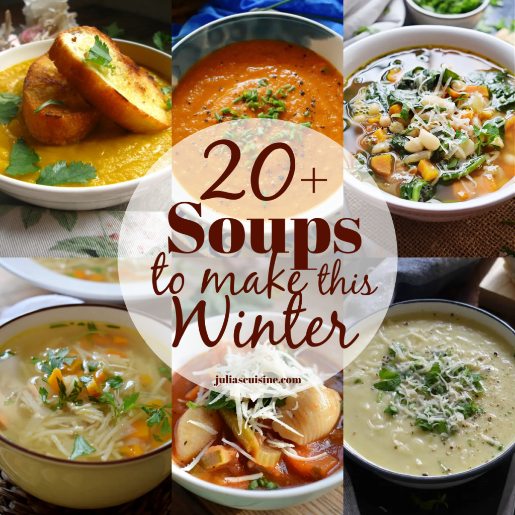 Photo collage of 20 + soups.