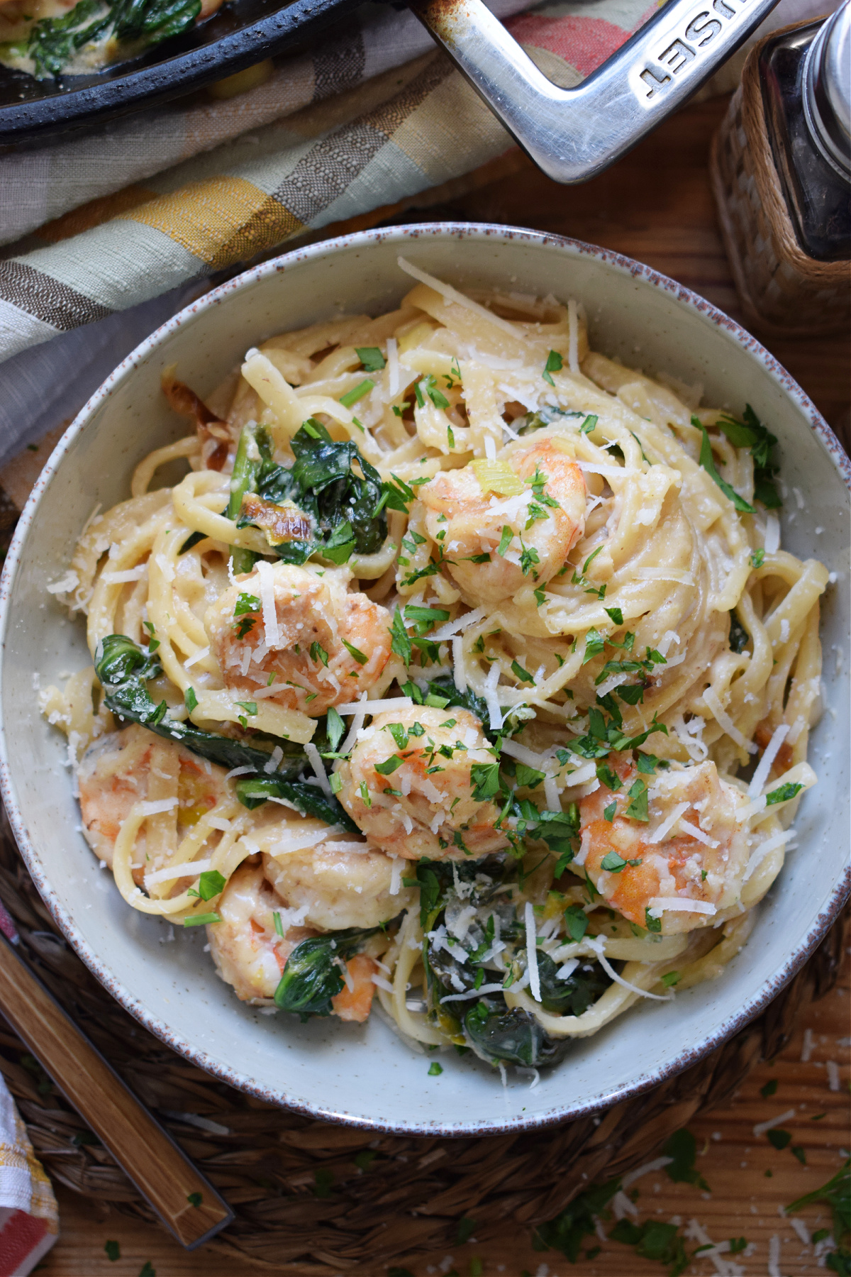 Creamy Shrimp Pasta with Spinach - Julia's Cuisine