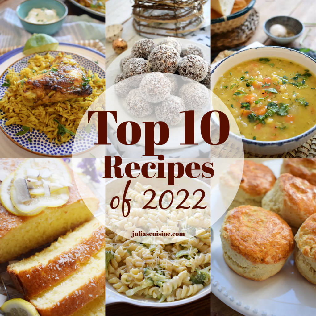 A photo collage of the top 10 recipes of 2022.