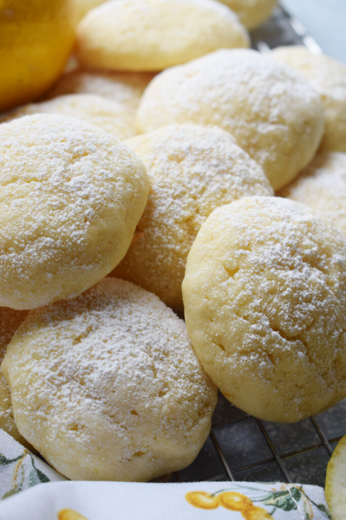 Close up of lemon ricotta cookies.
