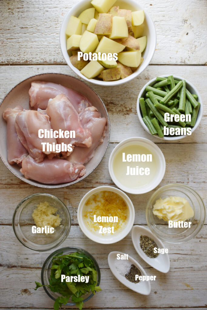 Ingredients to make the lemon butter chicken.