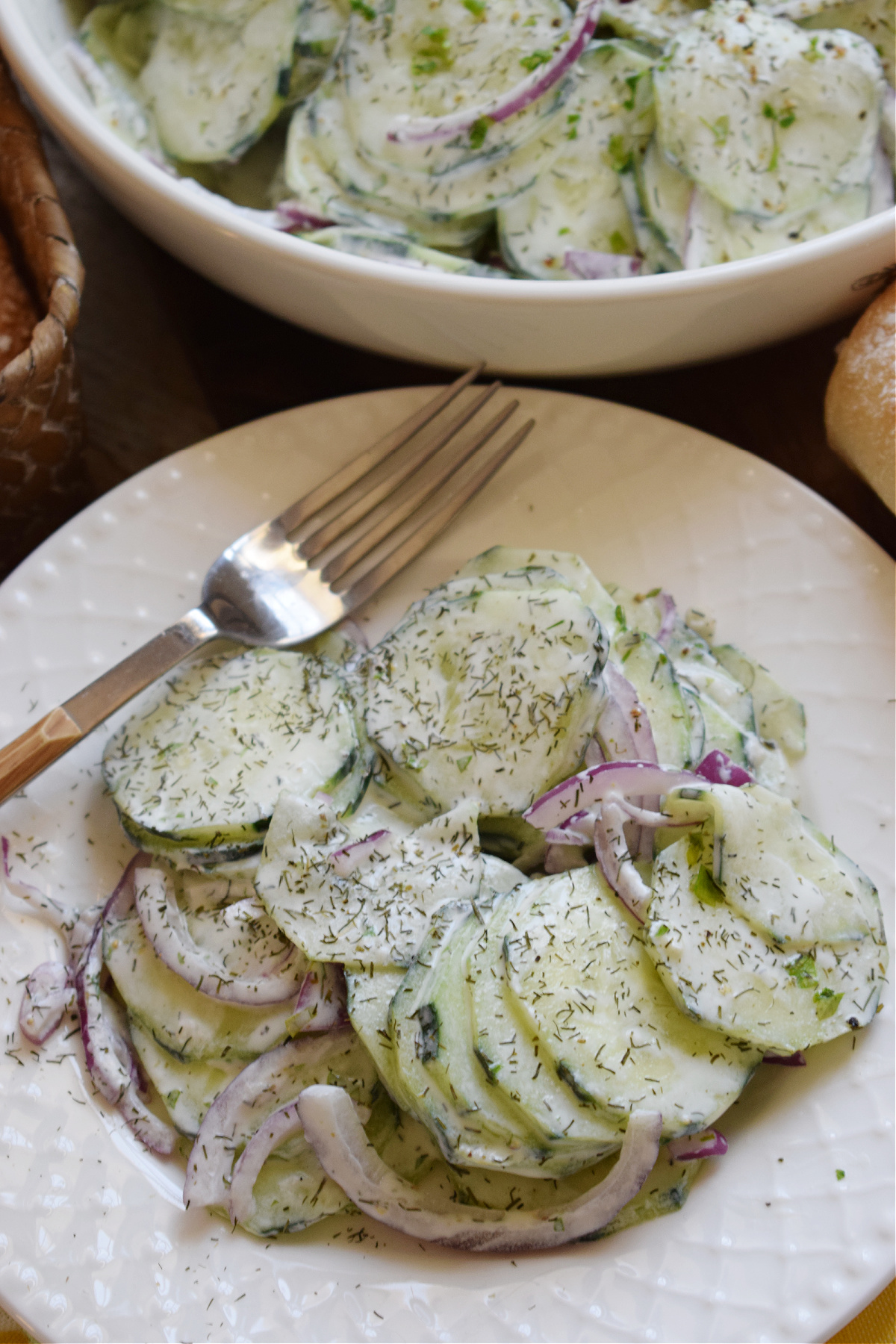 Creamy Cucumber Salad With Sour Cream And Mayo Julias Cuisine 2049