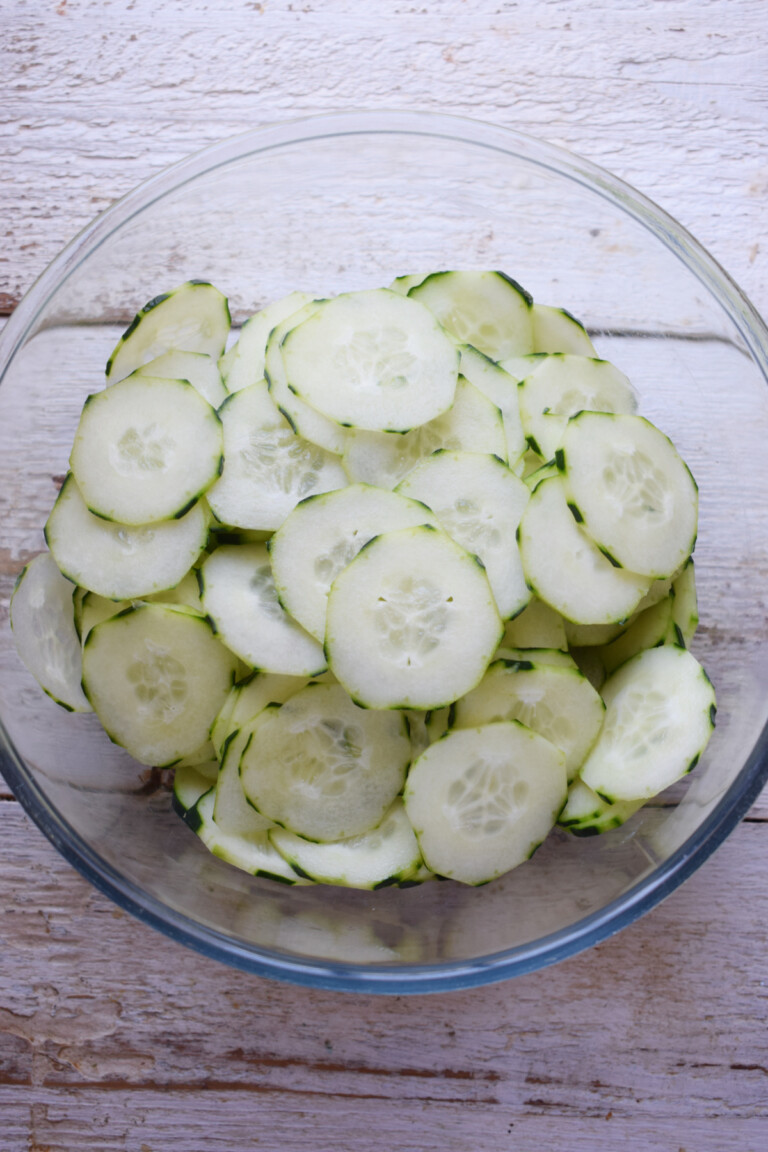 Creamy Cucumber Salad with Sour Cream and Mayo - Julia's Cuisine