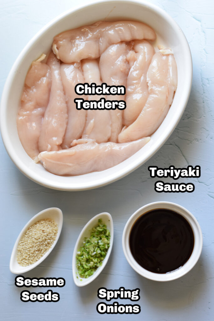 Ingredients to make Teriyaki Chicken Tenders.