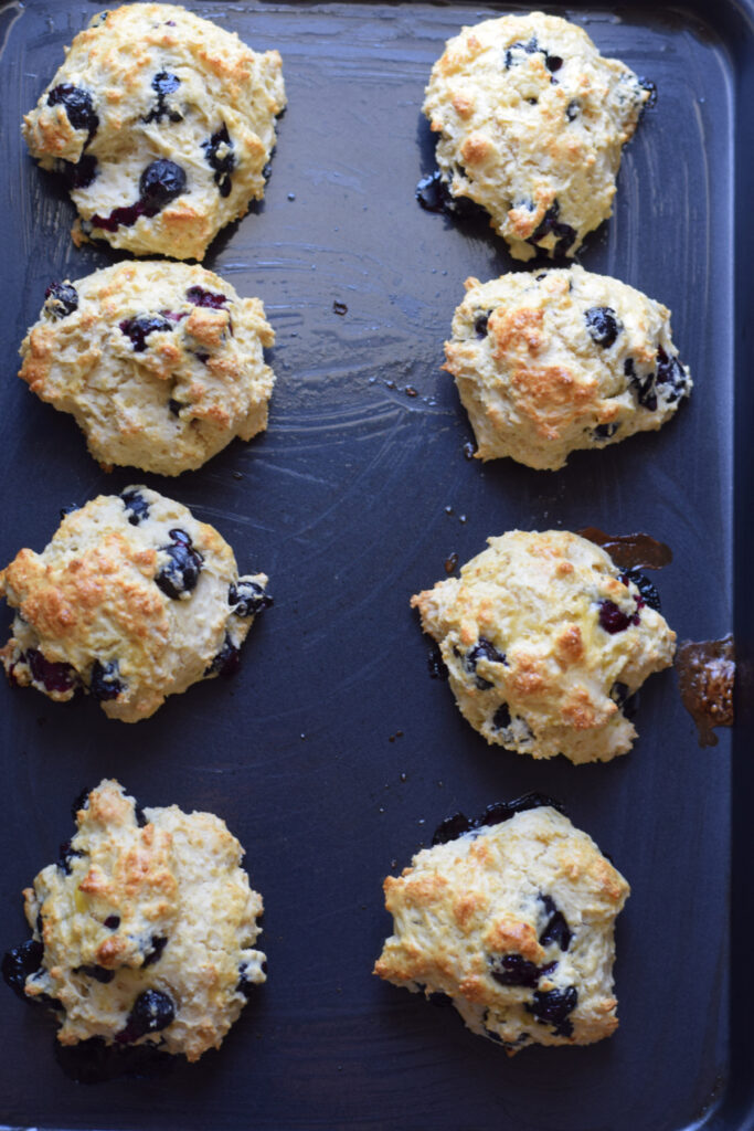 Fresh baked blueberry scones.
