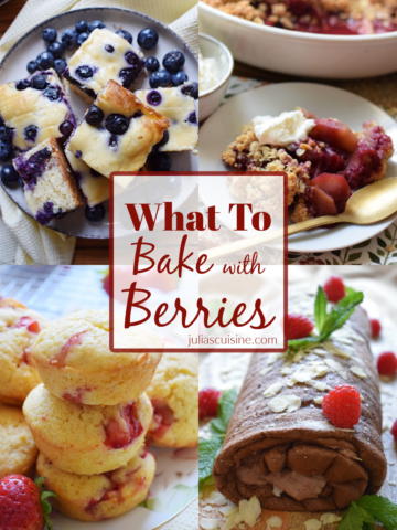 Photo collage of berry recipes.