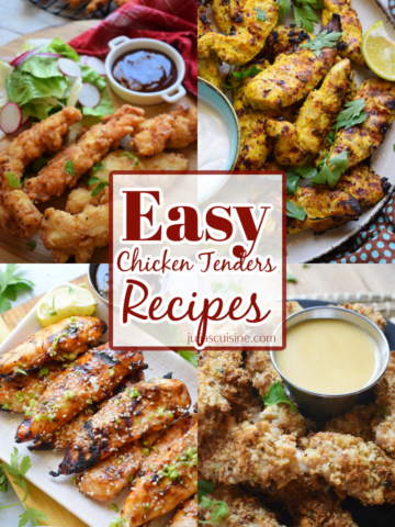 Collate of chicken tenders images.