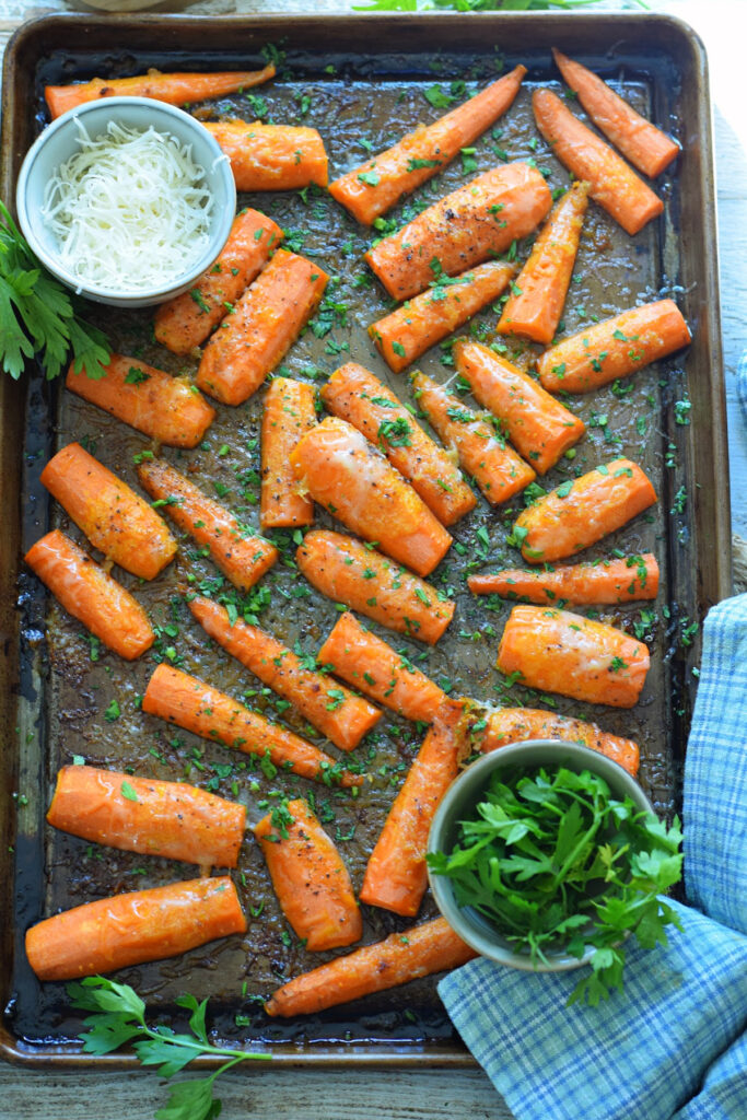 Parmesan roasted carrots.