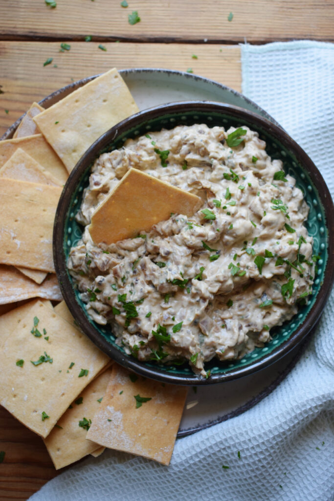Onion dip in a bowl.