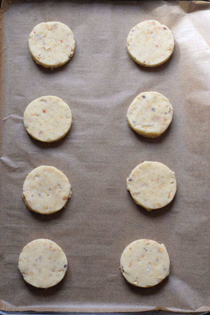 Shortbread cookies ready to bake.