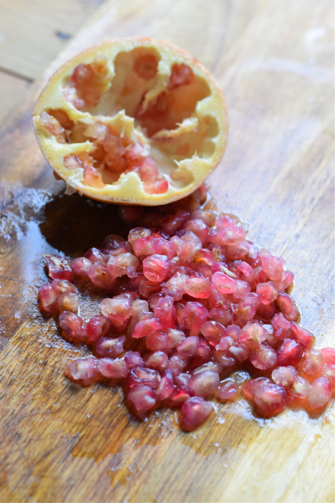 Seeds removed from a pomegranate.