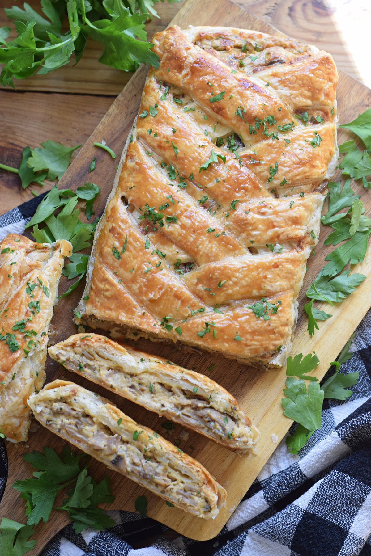 Creamy Mushroom Puff Pastry Braid