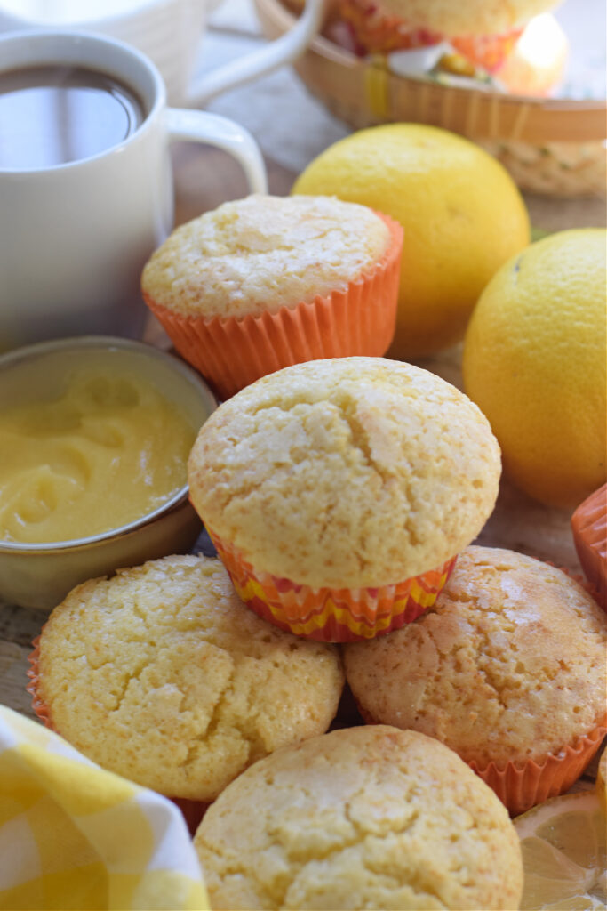 A pile of lemon curd muffins.