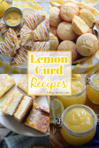 Collage of lemon curd recipes.