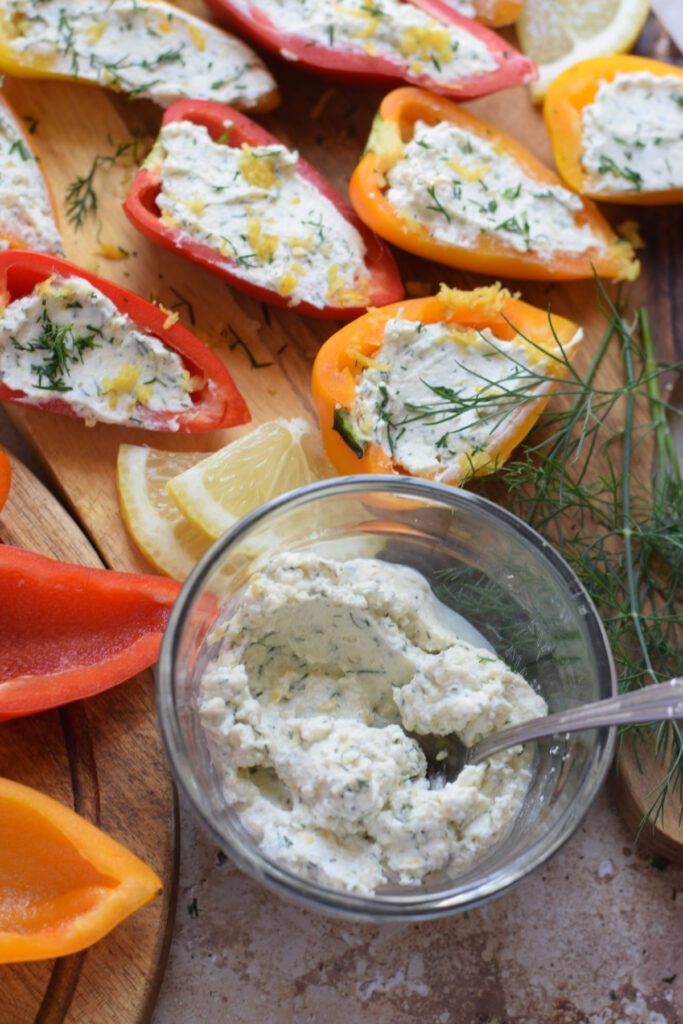 Stuffed peppers with a mascarpone cream filling.