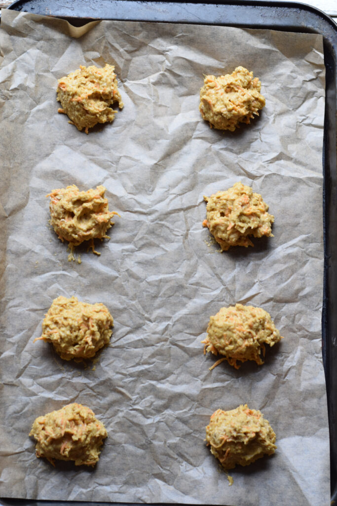 Ready to bake carrot cake cookies.