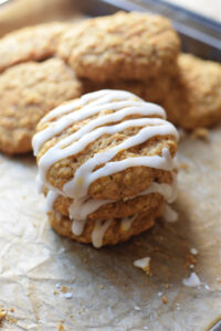 A stack of carrot cake cookies.