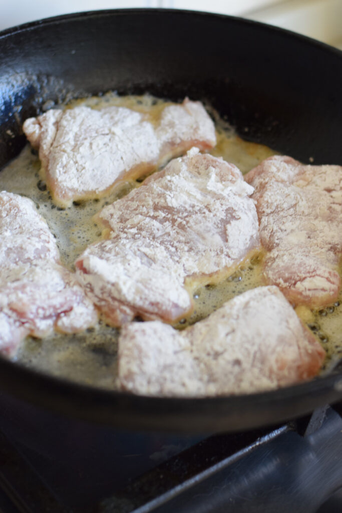 Add chicken to the hot skillet and cook for about 5 minutes