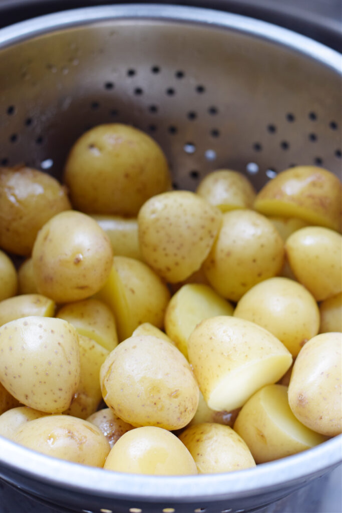 Potatoes in a colander.