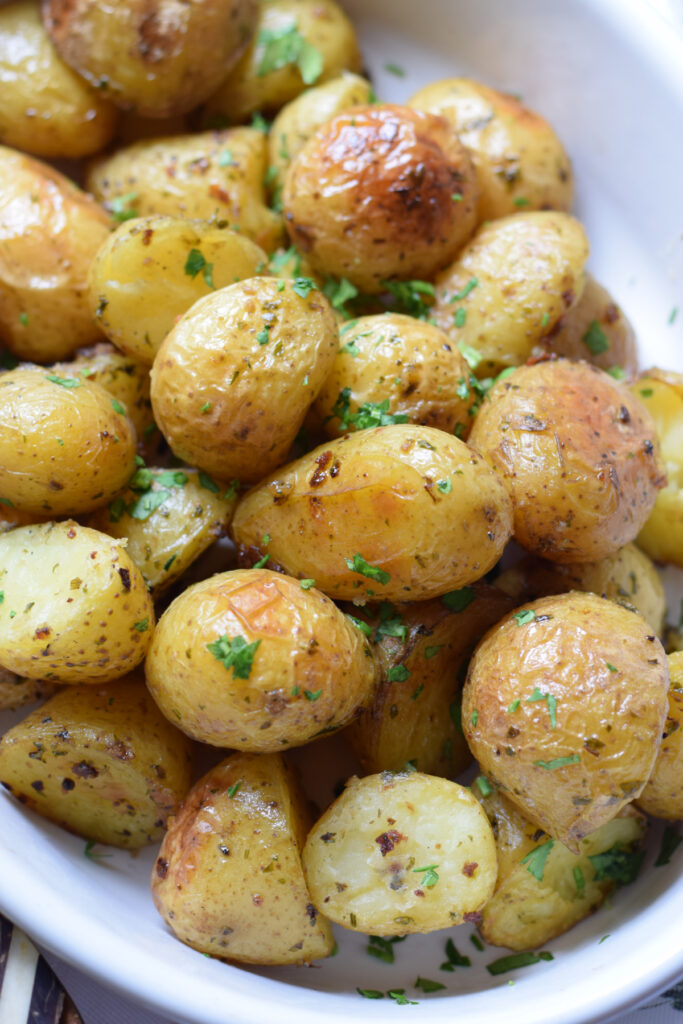 Garlic butter roasted potatoes.