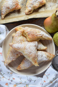 pear turnovers on a plate.