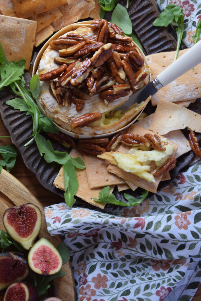 Pecan maple baked brie.