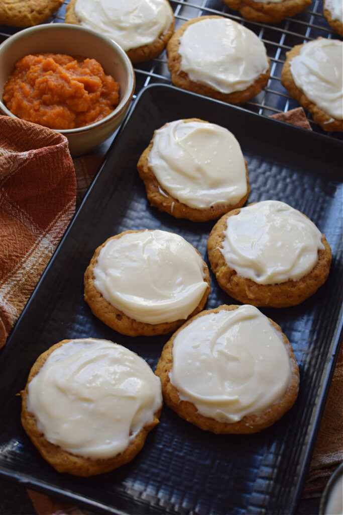 Cream cheese topped cookies.