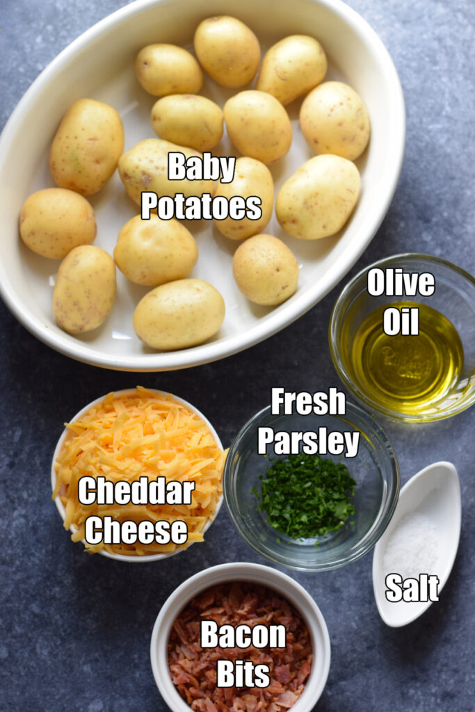 Ingredients to make smashed potatoes.