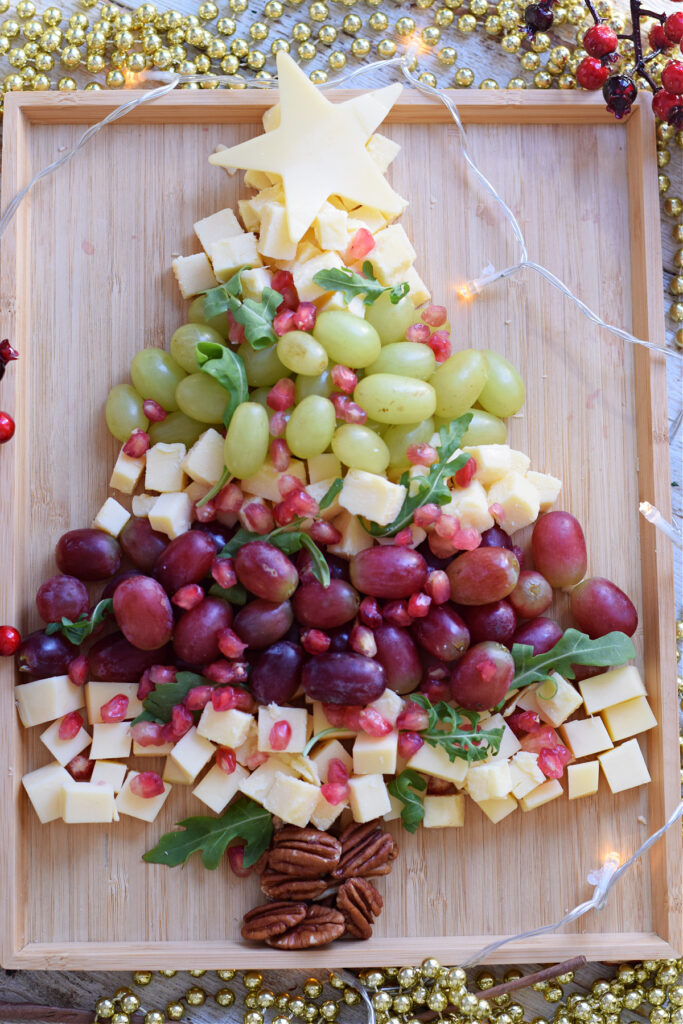 Christmas tree fruit platter.