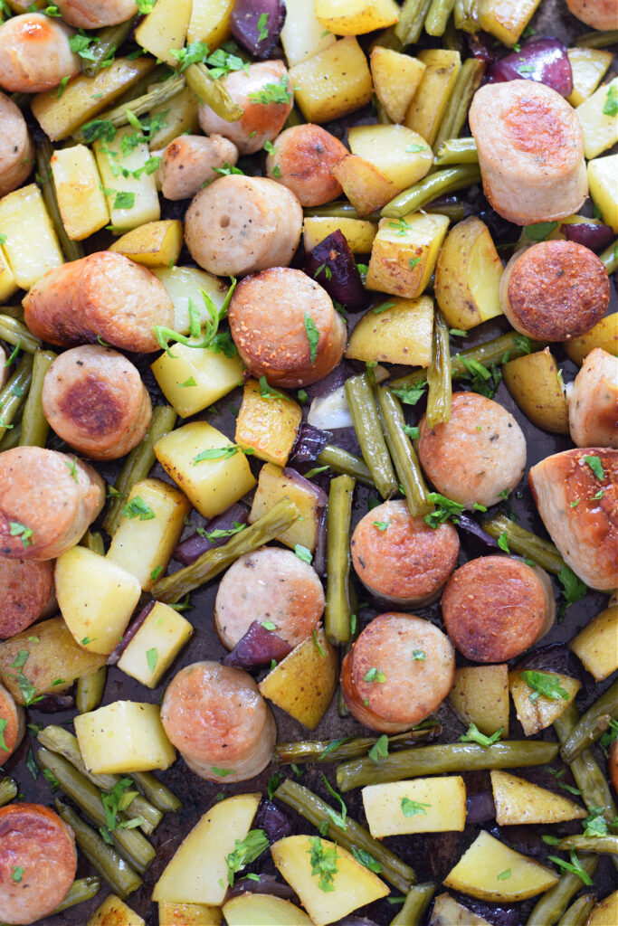 Sheet pan dinner.