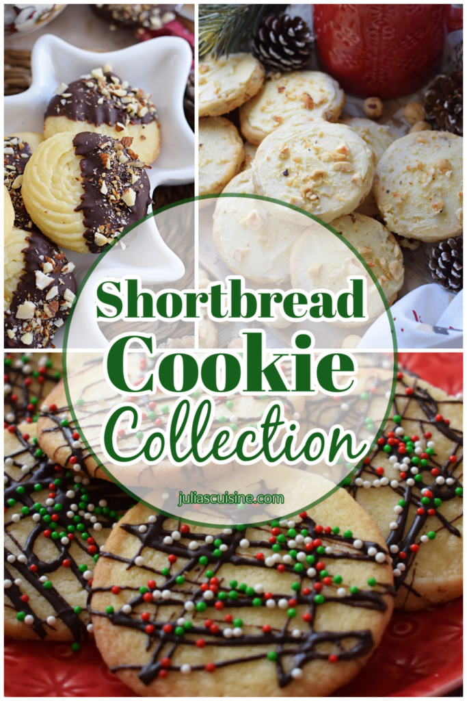 Image collage of shortbread cookies.