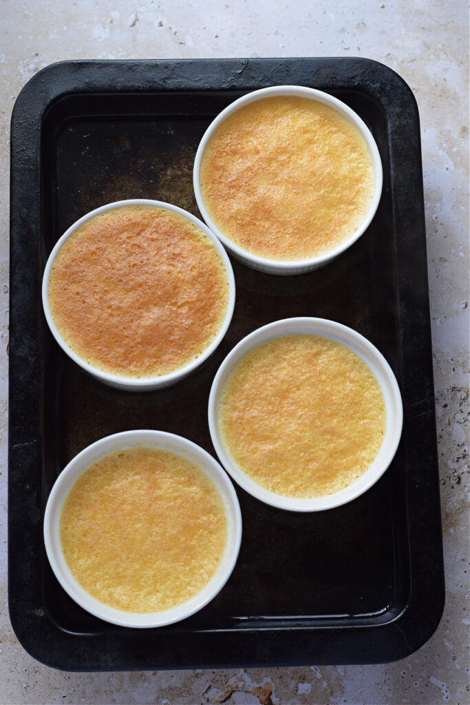 Baked creme brulee.