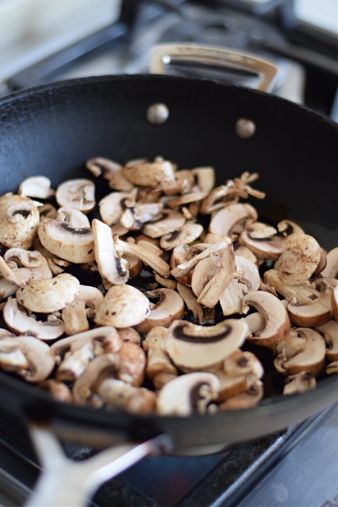 Mushroom in a skillet.