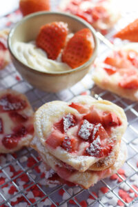 Close up of strawberry cream cheese pastries.