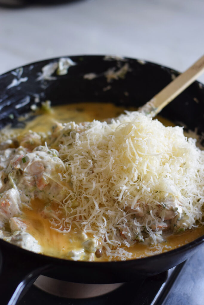 Add parmesan cheese to a filling.