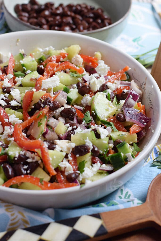 Close up of salad in a bowl.