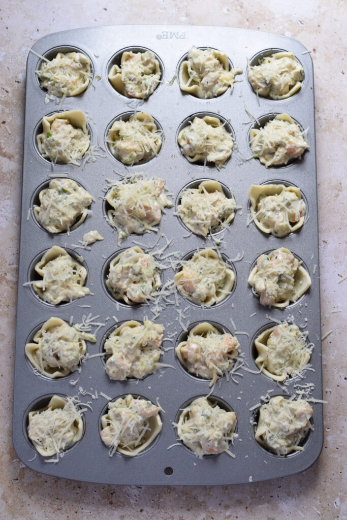 Ready to bake shrimp puffs.