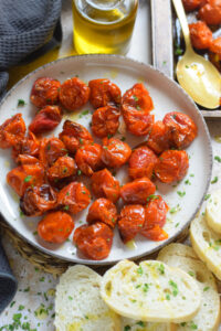 Cherry tomatoes on a plate.