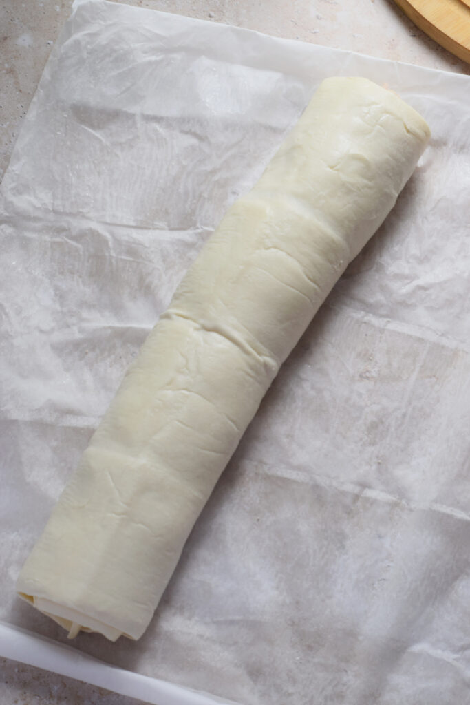Rolled puff pastry.